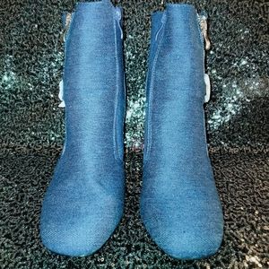Blue Denim Ankle Boots